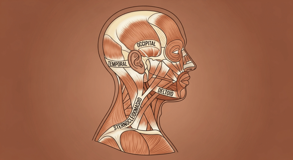 頭・首・肩の筋肉のつながりイメージ