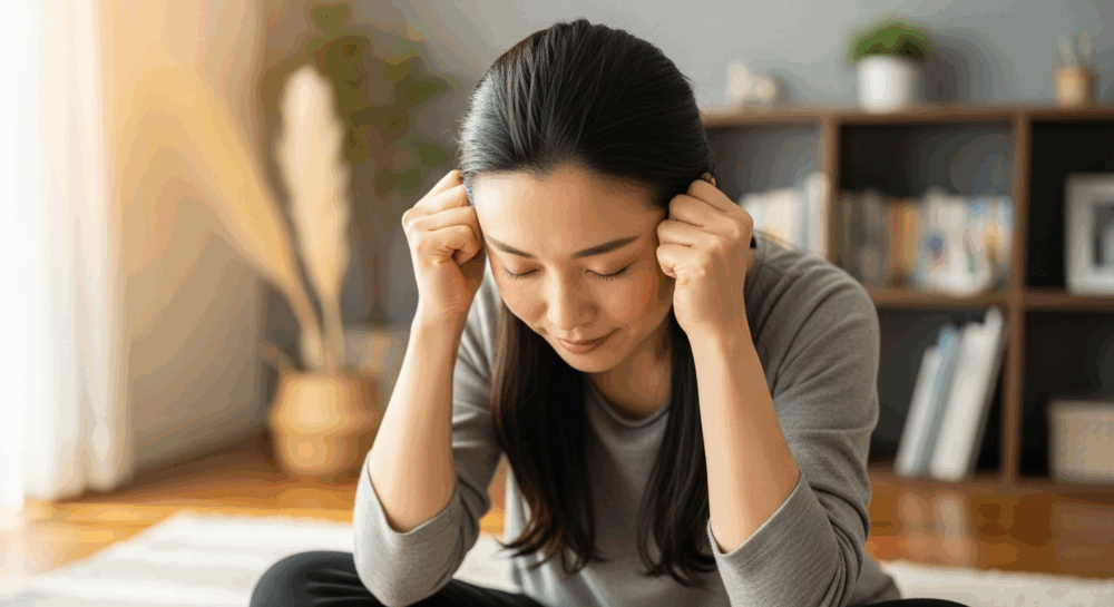 セルフケア 側頭部マッサージのイメージ