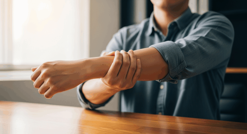 腕から肩への筋肉のつながりイメージ