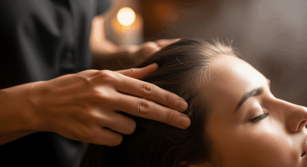 頭皮の筋肉と血流のイメージ